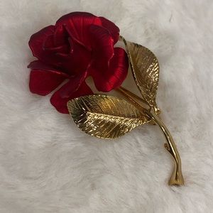 Red Rose Brooch